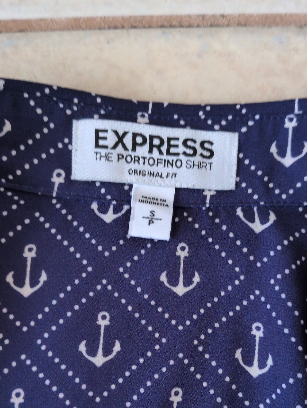 Express The Portofino Shirt Nautical Anchor Print Size XS - Picture 4 of 4